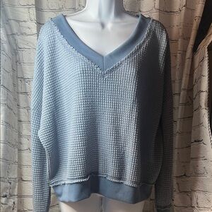 LA MIEL Blue V-Neck Sweater